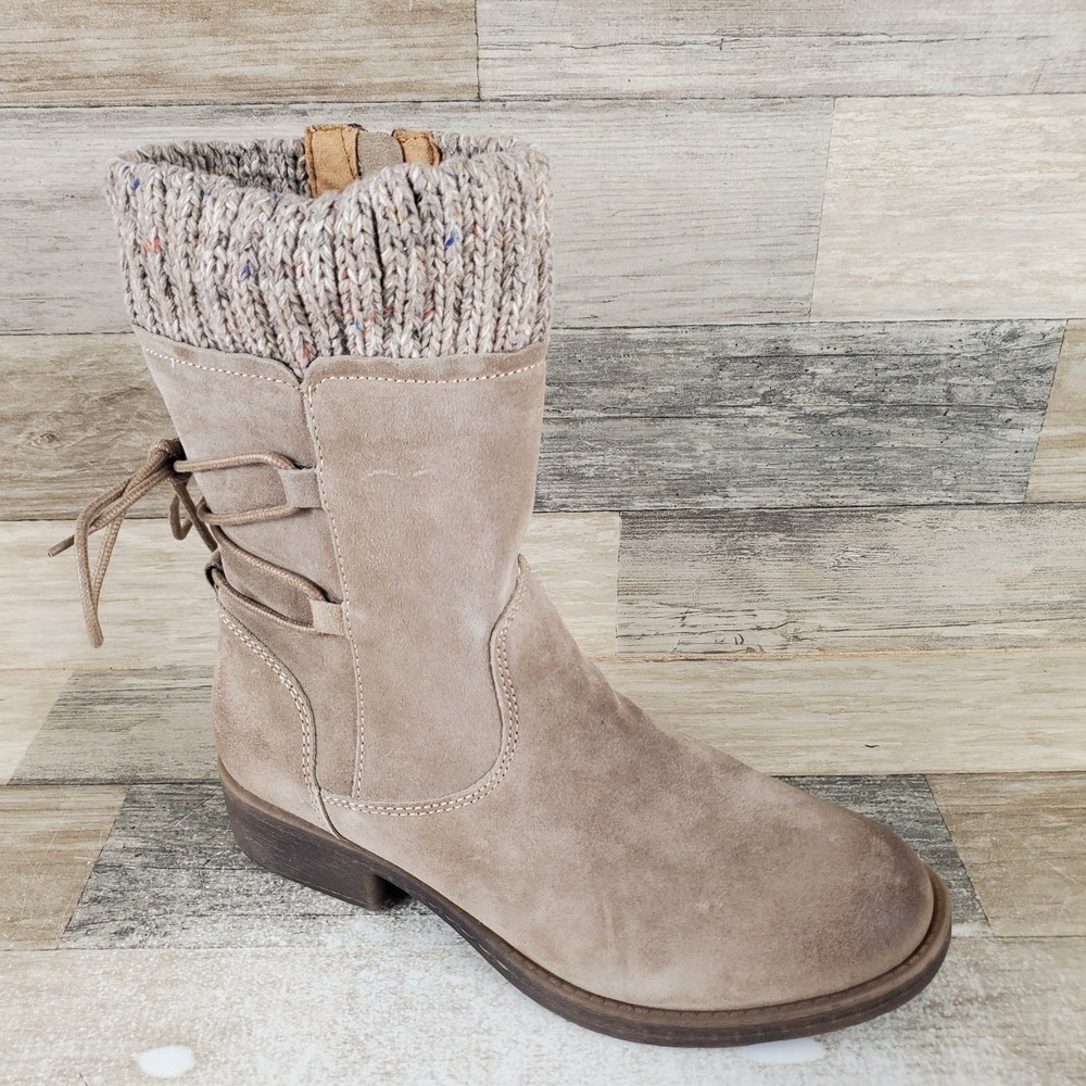 Comfortiva Salem Womens Mid Calf Boots Sz‎ 9 M Light Taupe Waterproof Side Zip
